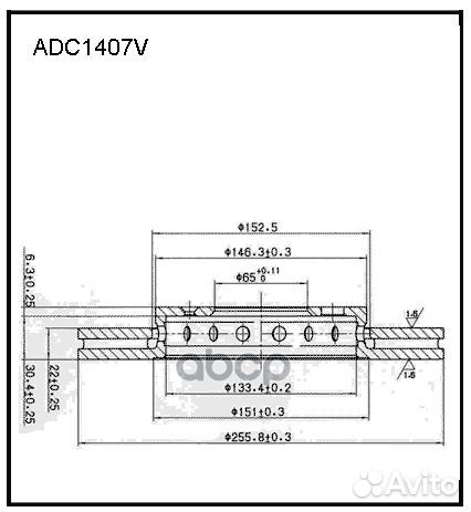 Диск тормозной VW polo(MK5) D256 перед. вент