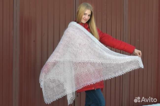 Платок пуховый (паутинка) 140х140