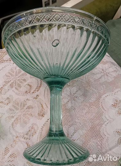Ваза зелёное стекло рюмки