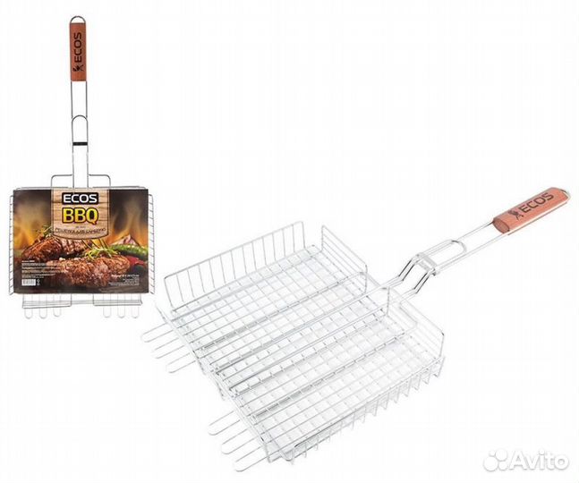 Решетка-гриль хром 310х240х55мм глубокая 999611