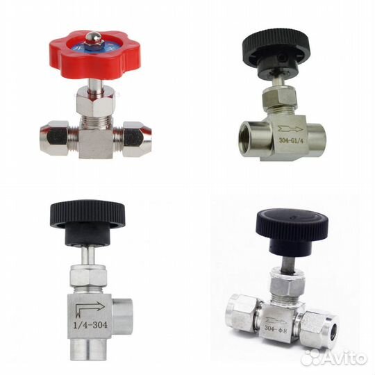 Кран игольчатый под трубку обжимной в ассортименте