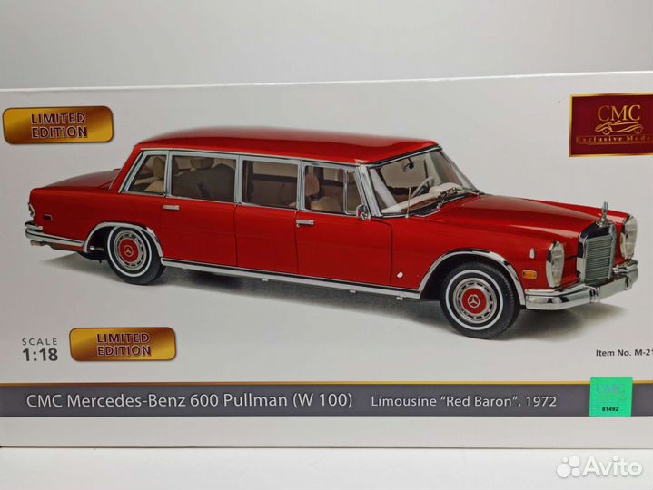 Mercedes 600 Pullman W100 Limousine Red Baron 1:18