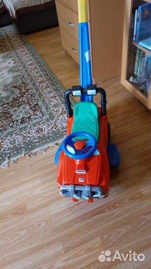 Детский автомобиль джип каталка с ручкой