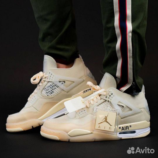 Кроссовки Air Jordan 4 Off-White Sail (36-45)