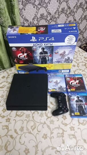 Ps4 slim 500гб + игры