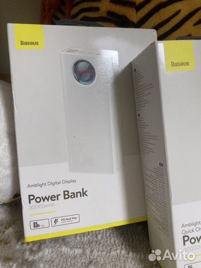 Внешний аккумулятор Baseus 65Вт, 30000 мАч, новый