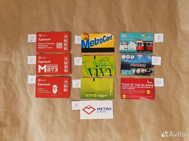 Транспортные карты билеты РФ США Нью-Йорк Лиссабон