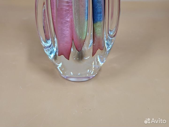 Ваза гутное стекло чехословакия. 34 см