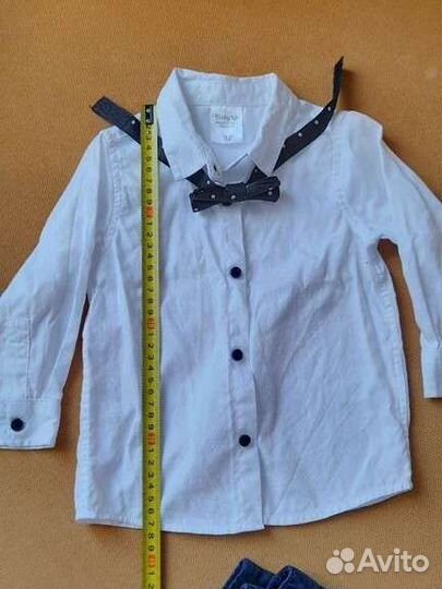 Сорочка Рубашка детская белая с бабочкой