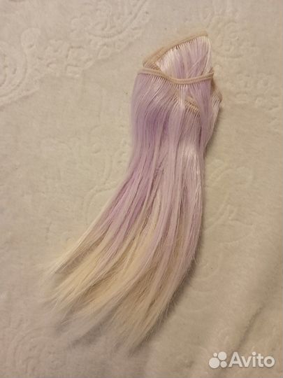 Парик Волосы для кукол светлые фиолетово-желтые