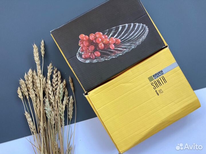 Набор тарелок новый 6 шт стекло