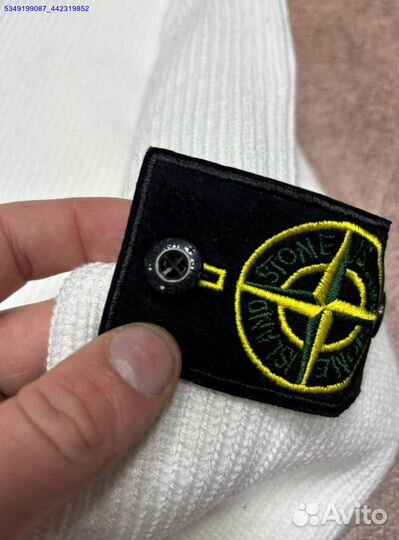 Легкий белый джемпер Stone Island для лета