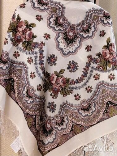 Павловопосадский платок шаль шерсть 100