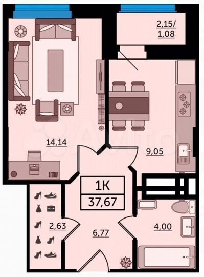 1-к. квартира, 37,7 м², 22/22 эт.