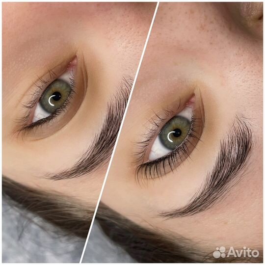 Ламинирование ресниц и оформление бровей