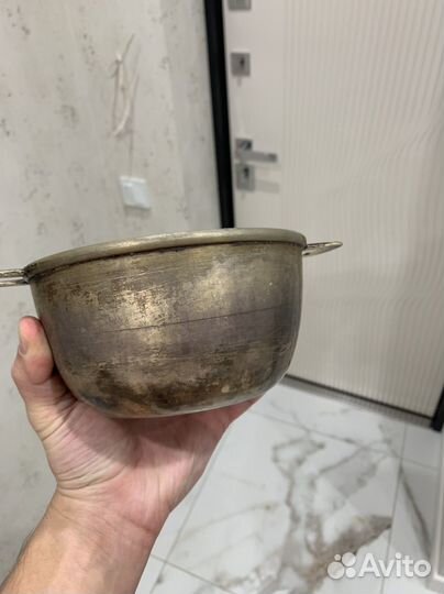 Кострюля мельхиоровая и креманка мнц