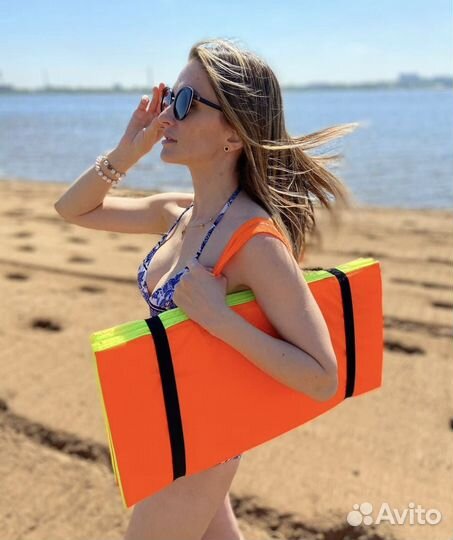 Пляжный коврик непромокаемый лавандовый