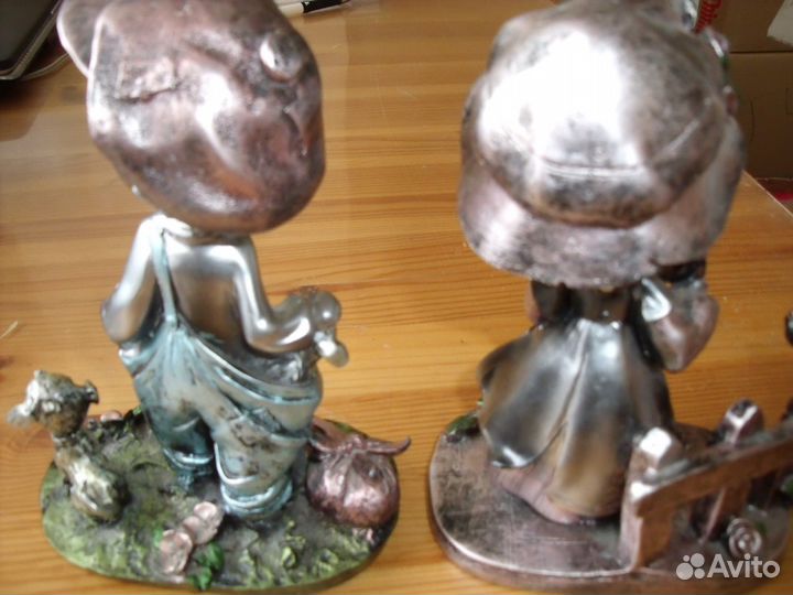 2 интерьерные фигурки Мальчик с собачк, Девочка