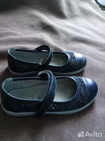 Кожаные туфли на дев, 33 размер, Котофей