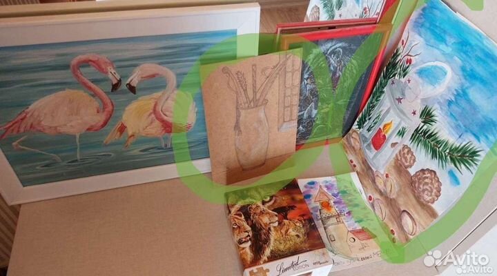 Картина/ хендмэйд/Елка+ игрушки ящик