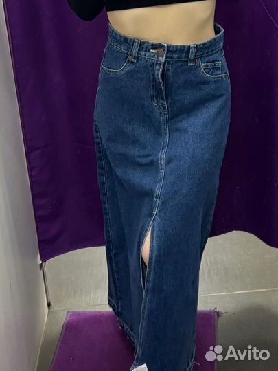 Джинсовая юбка длинная