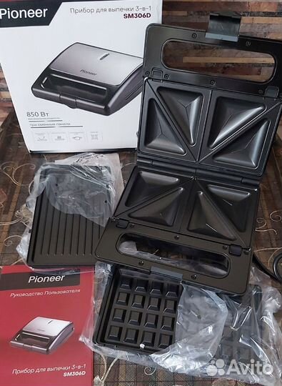 Мультигриль вафельница Pioneer новая