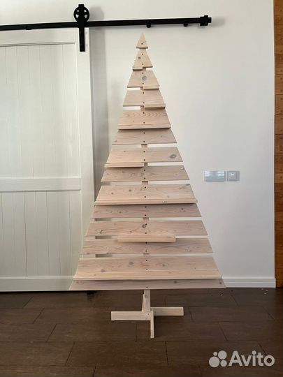 Елка новогодняя деревянная, декоративная