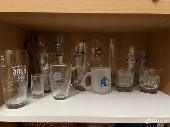 Стаканы, пивные бокалы, кружки