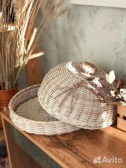 Хлебница плетеная из бумажной лозы