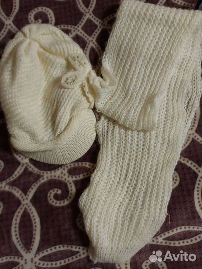 Комплект шапка и шарф для девочки