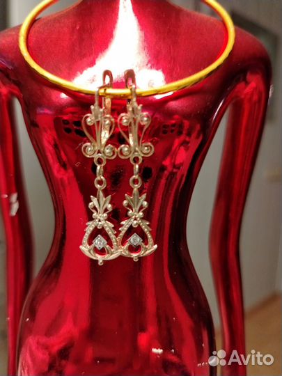 Золотые серьги, раритет