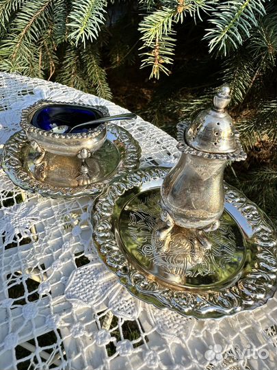 Солонка перечница серебрение