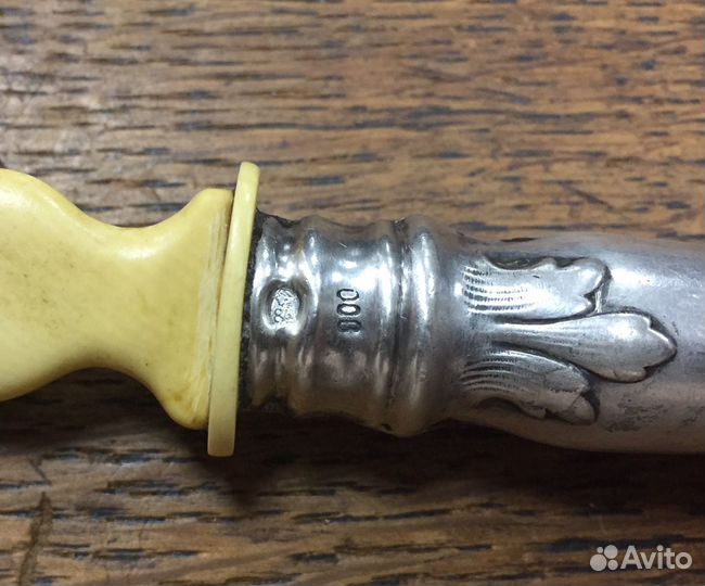 Набор ложка и вилка кость серебро