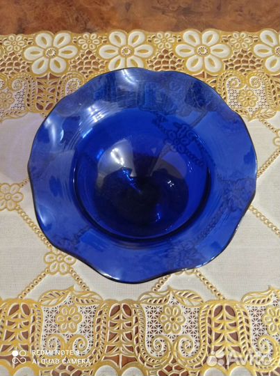 Салатники кобальтовое стекло и креманка
