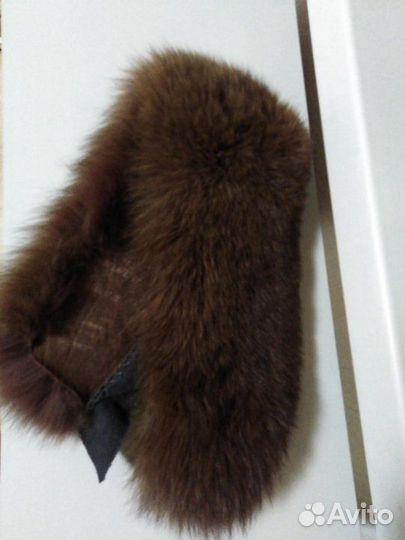 Воротник песцовый, коричневый