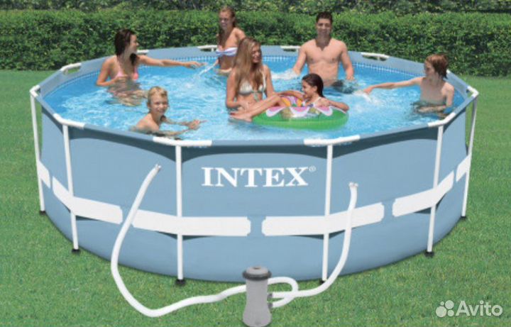 Каркасный бассейн intex (366х76см) +насос-фильтр