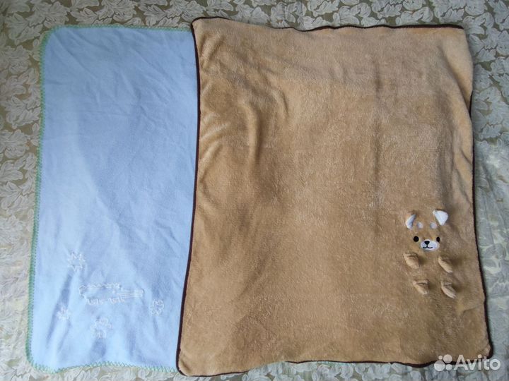 Плед детский, флис, 2 шт