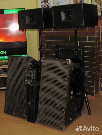 Колонки FA 2100W Рупоры Сабы Усилок Микшер Треноги