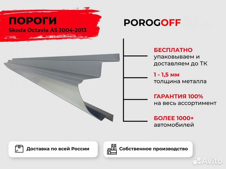 Ремонтные пороги Skoda Octavia А5 Лифтбек