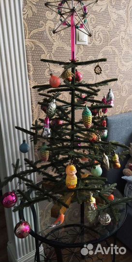 Елка искусственная СССР с игрушками