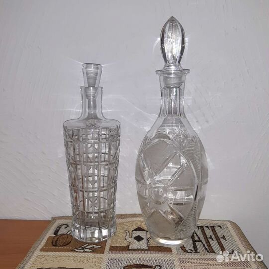 Штофы хрустальные