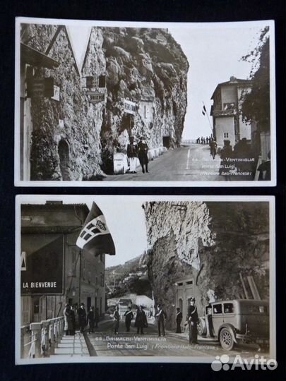 Открытки начала XX века Граница Франции и Италии