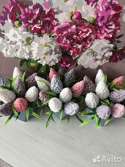 Букетик сирени из мыла