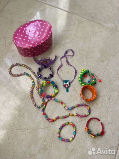 Бижутерия детская корона Ариэль и шкатулка