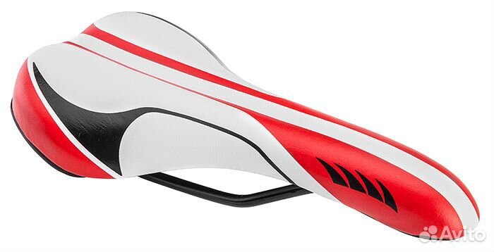 Седло для велосипеда AZ-5085 (282x138мм) бело-крас