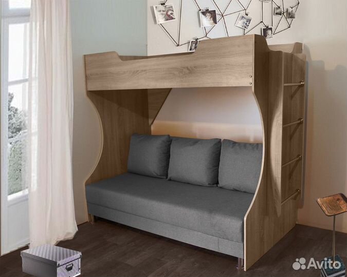 Двухъярусная кровать с диваном