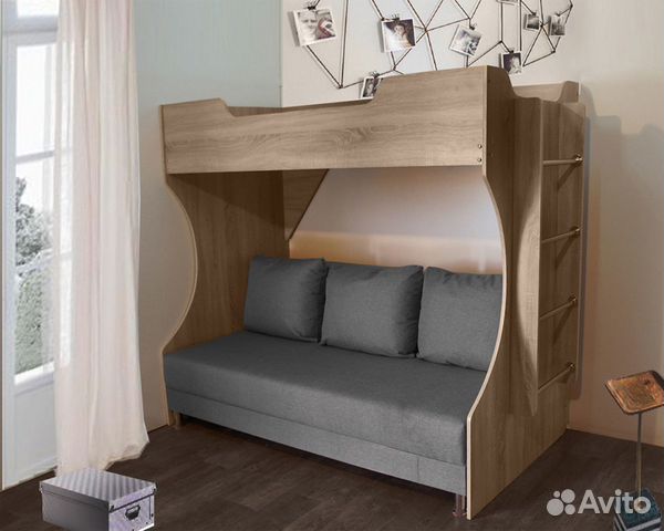 Двухъярусная кровать с диваном