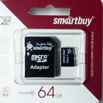 Карта памяти microSD 64GB class 10 (с адаптером) S