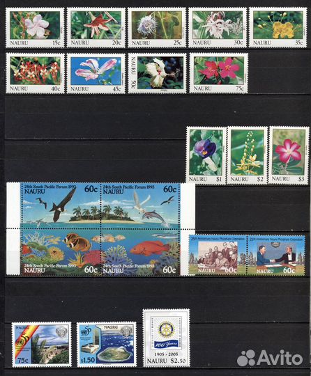 Чистые** марки и блоки Океании(2): Науру