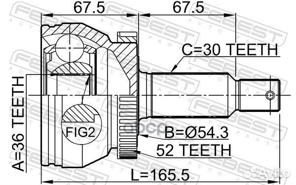 ШРУС наружный 36x54.3x30 1210-sfcla52 Febest